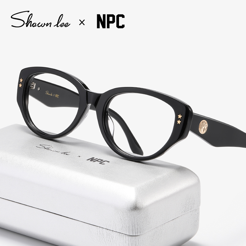 Shawnlee X NPC联名黑框猫眼镜架女时尚小框时尚潮流近视眼镜度数