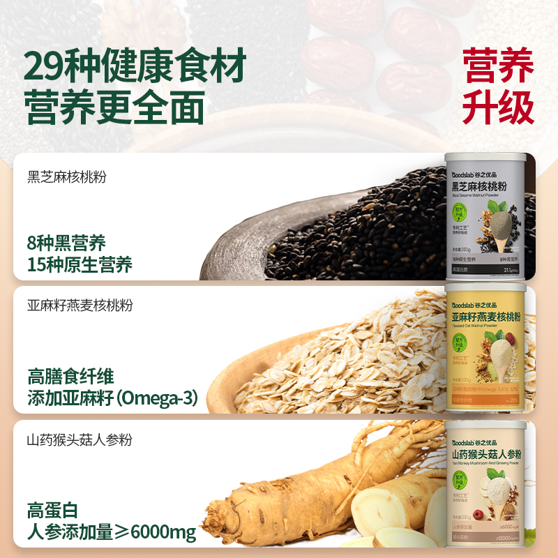 谷之优品长辈谷物礼盒装食黑芝麻糊粉送礼佳品中老年人营养品食品 - 图2