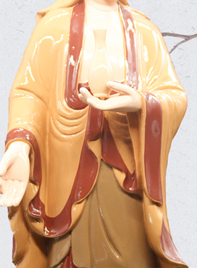 新中式香樟木雕泗州祖师家用摆件