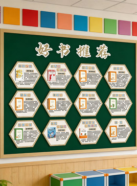 图书日七年级好书推荐读书角墙贴