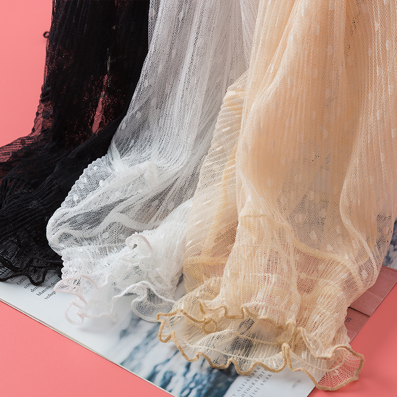 法曼薇旗舰店高领蕾丝打底衫女网纱长袖秋冬内搭喇叭袖蕾丝打底仙女气质上衣3