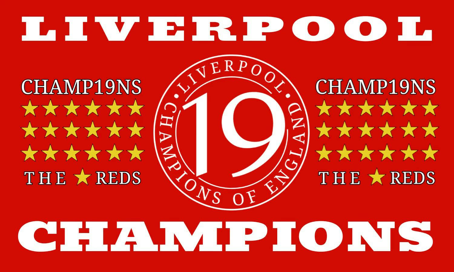 Liverpool Champions 2020 - 19 Times Flag 2020年利物浦 - 图1