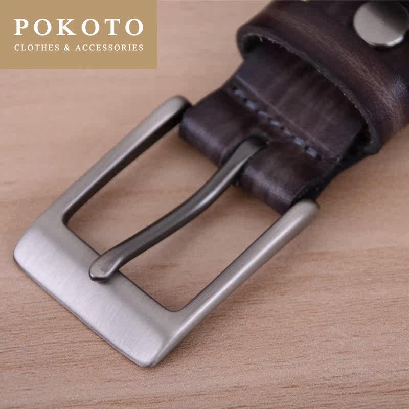 轻奢手工个性皮带女士青年百搭腰带 pokoto腰带/皮带/腰链