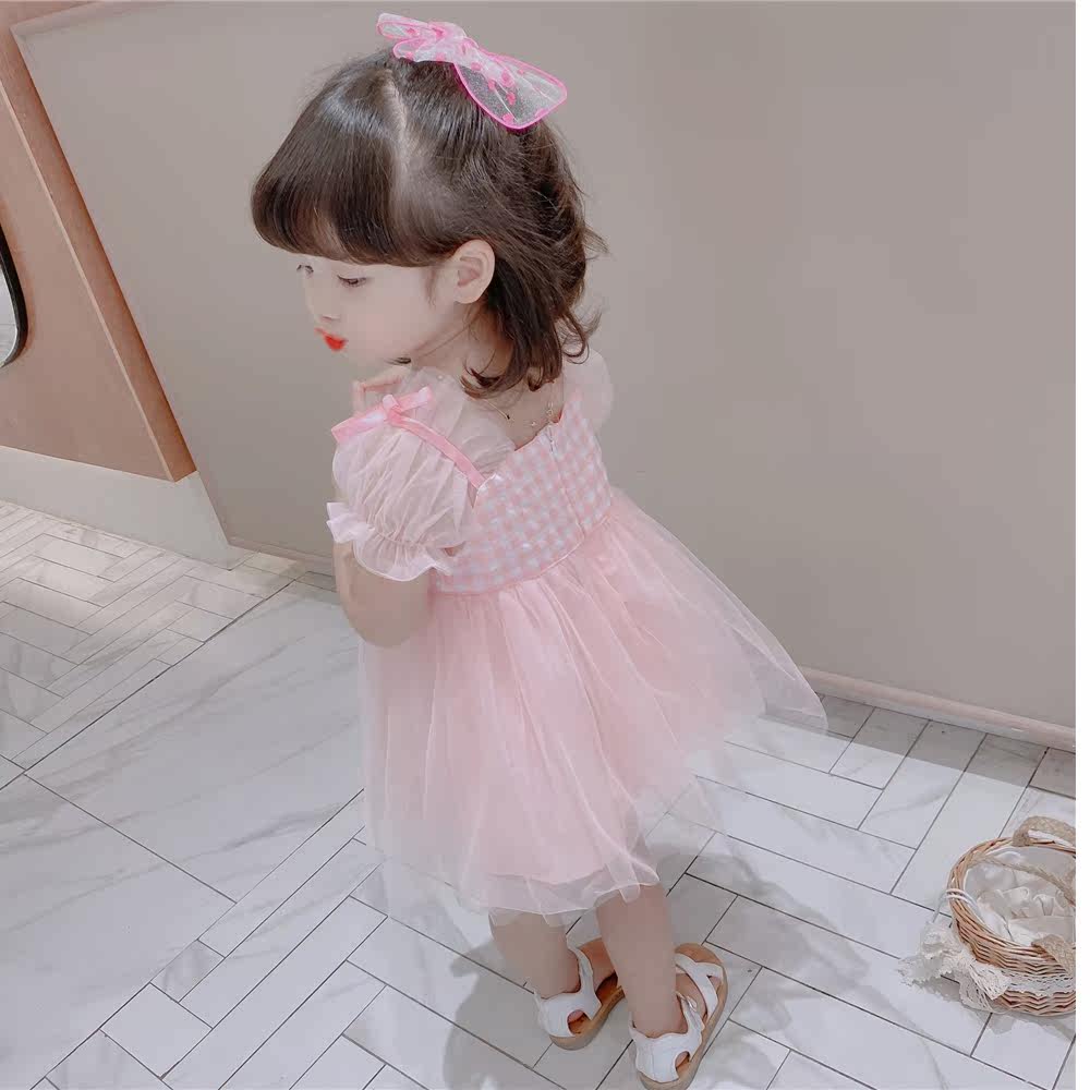 韩国女童泡泡袖女宝宝洋气公主裙 pokoto连衣裙