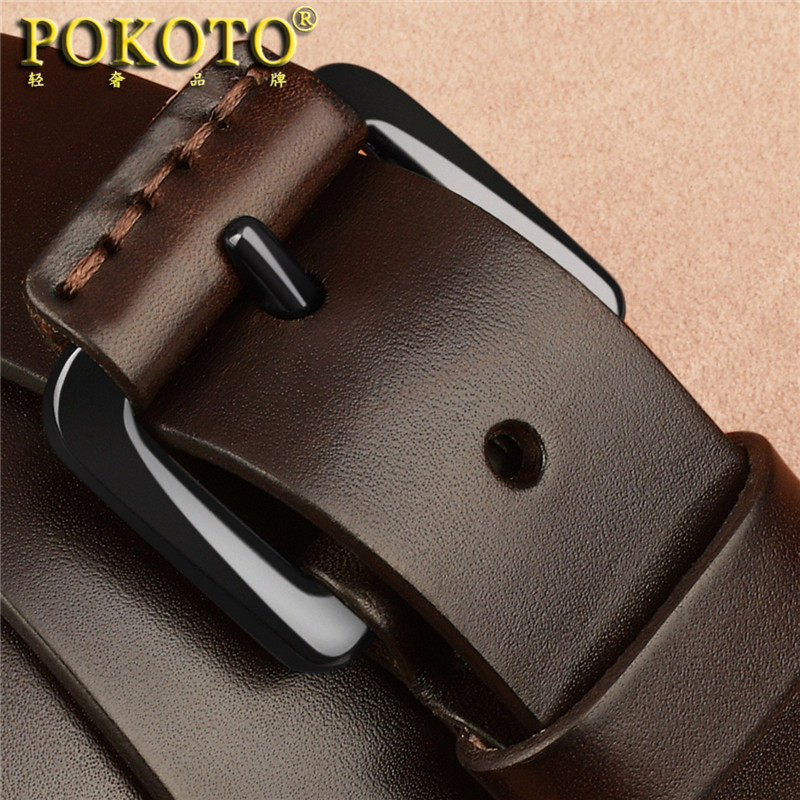 pokoto皮带头层牛皮复古休闲裤带 pokoto腰带/皮带/腰链