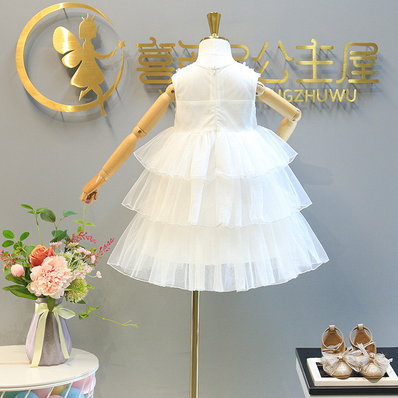 连衣裙夏装新款小女孩镶钻女公主裙 pokoto连衣裙