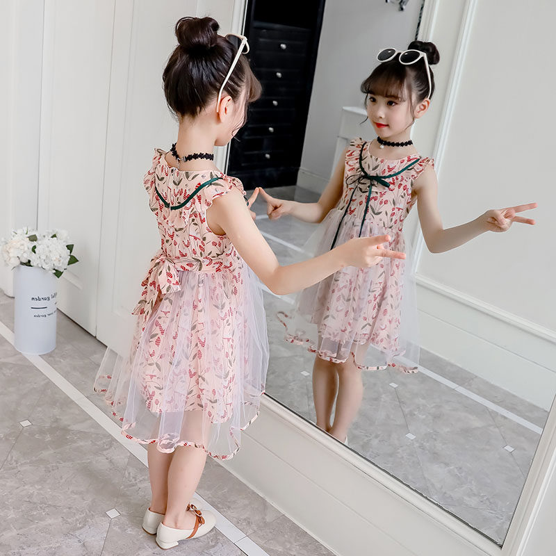女童2020夏款洋气韩版碎花夏公主裙 pokoto连衣裙