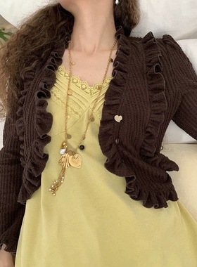 原创设计《许愿流星》金色爱心流苏长款项链毛衣链女小众高级配饰