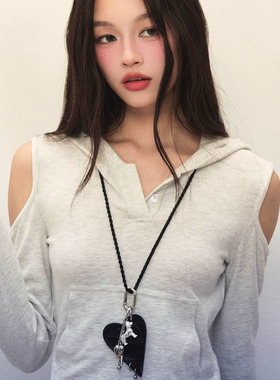 爱心小狗化妆镜编织长项链