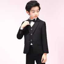 Childrens suit suit boy host Inlensey clothes flower boy gown The piano plays out the black spring and autumn handsome