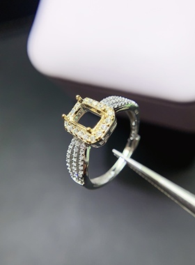 伯利尔女S925戒指空托