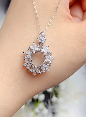 伯利尔女S925吊坠空托