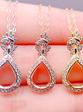 S925银吊坠空托水滴6*8/8*10mm