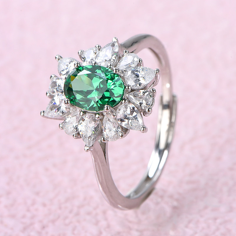Set ring pendant holder 6*8mm sunflower ring