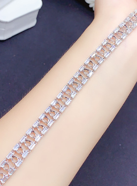 S925银链排手链托镶嵌水滴4*5mm