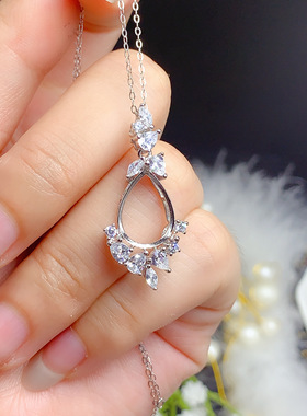 伯利尔女S925吊坠空托