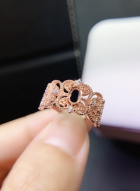 伯利尔女S925戒指空托