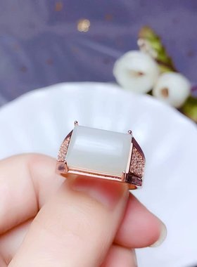 伯利尔男S925戒指空托