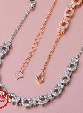 精S925银手链空托椭圆3*4mm10粒