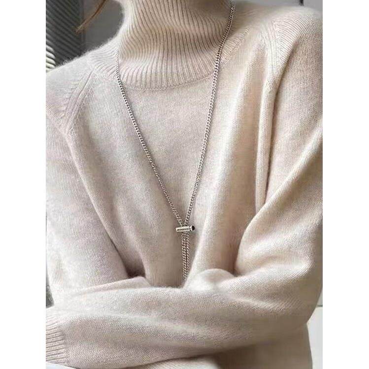 山羊绒衫粉色高领堆堆领山毛衣女2025秋冬款羊毛衫加厚内搭打底衫,淘宝优惠券,粉丝福利购,淘宝优惠卷