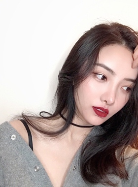 ins冷淡风项链黑色丝绒