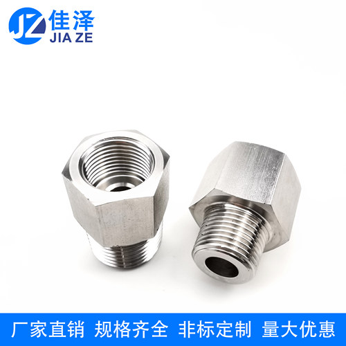 304/316L不锈钢内外丝牙转换接头1寸2分英制管螺纹压力表变径补芯 - 图2