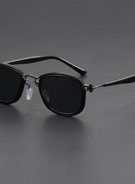 孙红雷款复古方框金属墨镜太阳镜2025新款手造板材高档眼镜玳瑁茶