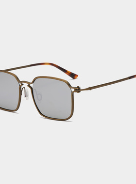 新款纯钛太阳镜方形防紫外线时尚潮款偏光墨镜防蓝光眼镜墨绿水银