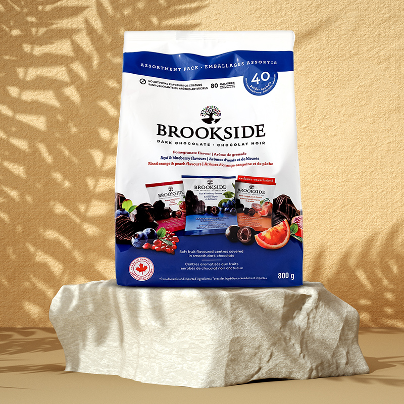 加拿大Brookside蓝莓和覆盆子橙子石榴夹心黑巧克力豆800g 40包 - 图3