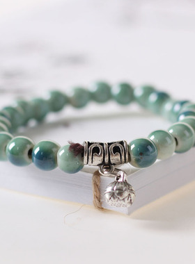 景德镇甜美饰品陶瓷串珠手链个性全珠手链莲蓬手链学生女摆摊货源