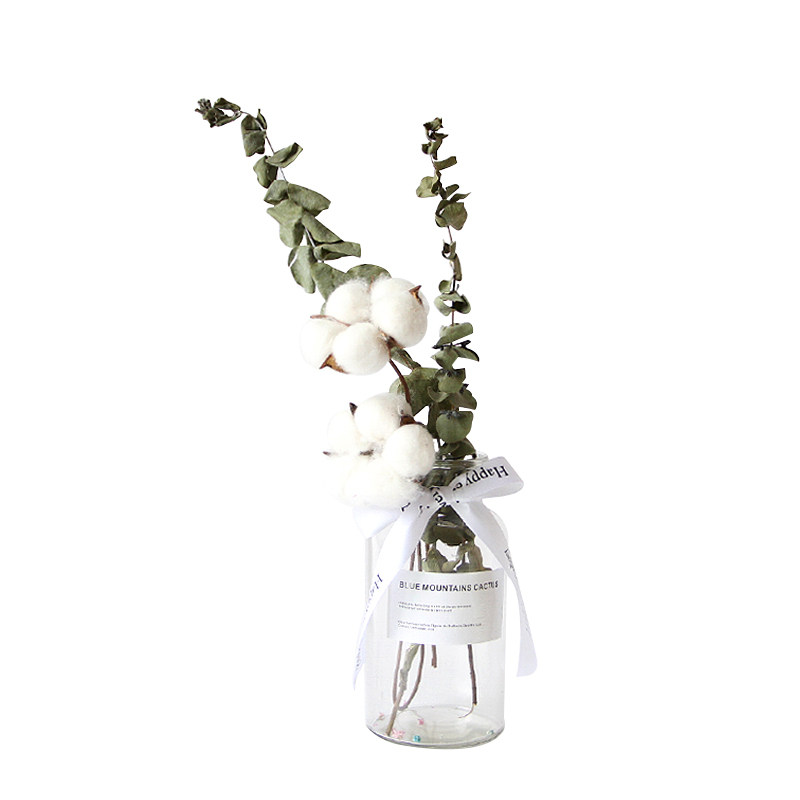 满天星干花花束带玻璃花瓶ins北欧小清新永生花装饰客厅插花摆件 四小时家居礼品 淘优券