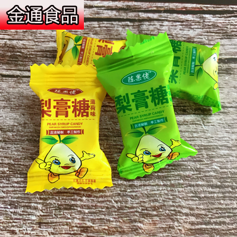 陈果佬梨膏糖正宗手工润喉糖含清凉薄荷护嗓清爽砂板糖休闲零食 - 图1