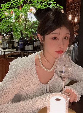 东大门韩国法式珍珠项链锁骨链女