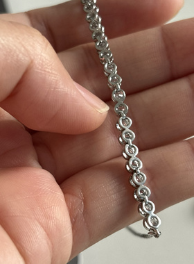 高级感高碳钻手链ins小众设计女纯银原创简约轻奢潮满钻闺蜜女生