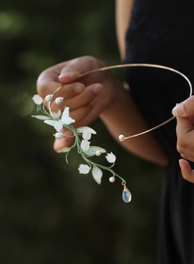 中式铃兰月下君影古典旗袍项圈