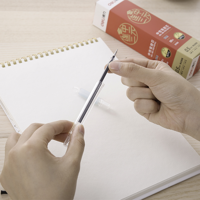 Deli s776 gel pen refill with three yuan black