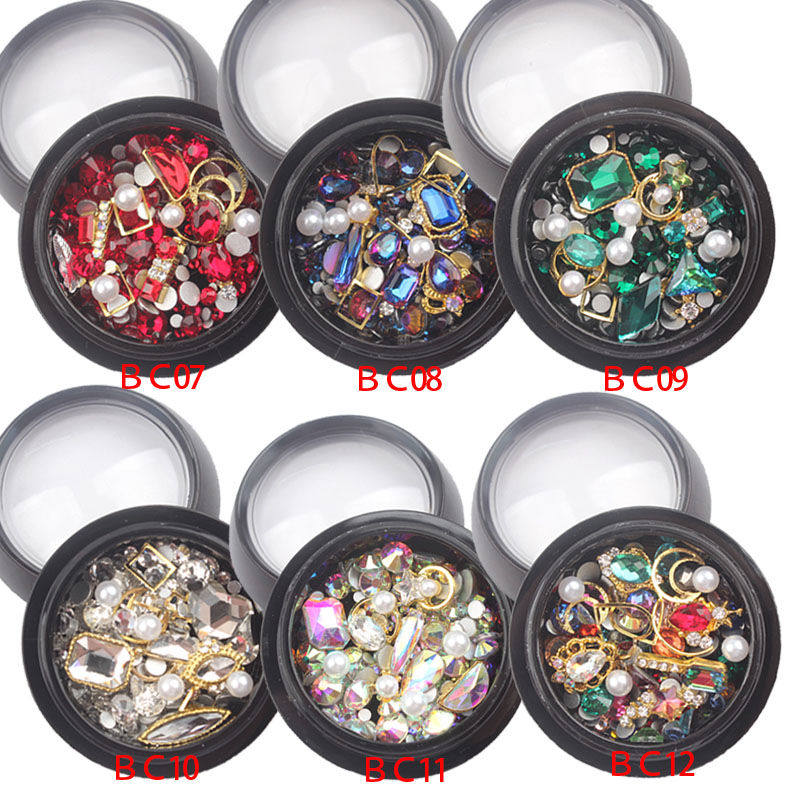 多款可选混搭美甲饰品钻黑盒装 合金属钻混装DIY装饰 幻彩平底钻,淘宝优惠券,粉丝福利购,淘宝优惠卷