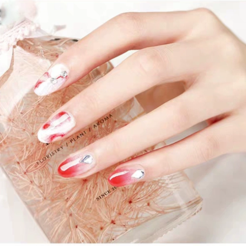 Прозрачный белый окрашенный мраморный янтарный лак для ногтей для маникюра, градиент