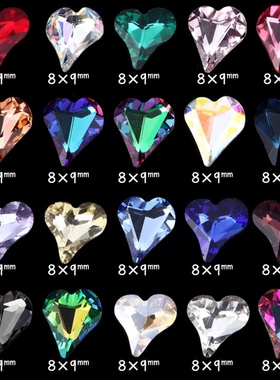 饰品异形桃心闪亮水钻