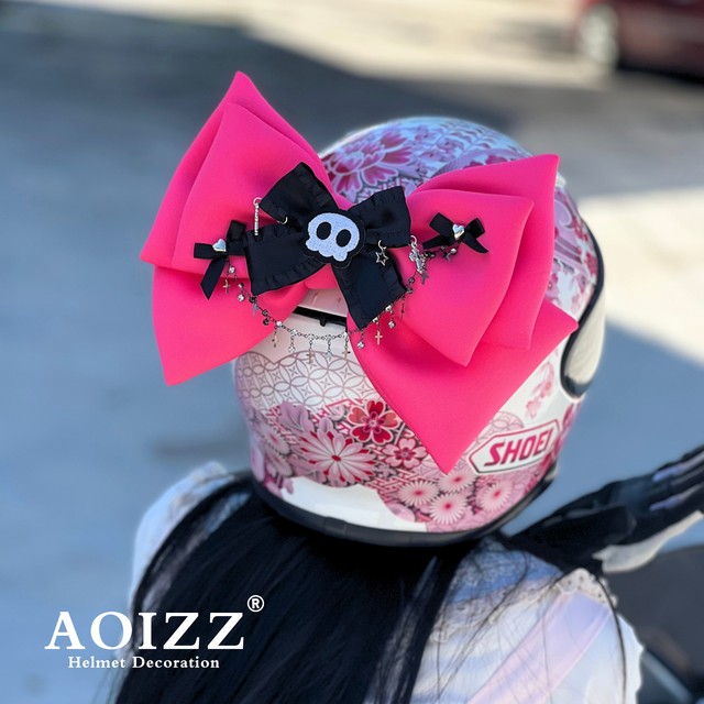 AOIZZ helmet decoration motorcycle electric vehicle quick release accessories ski helmet personalized creative accessories bow