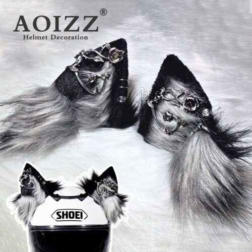 ◆AOIZZ◆克罗心金属猫耳拆卸配件头盔装饰手作耳朵滑雪配饰机车 - 图1