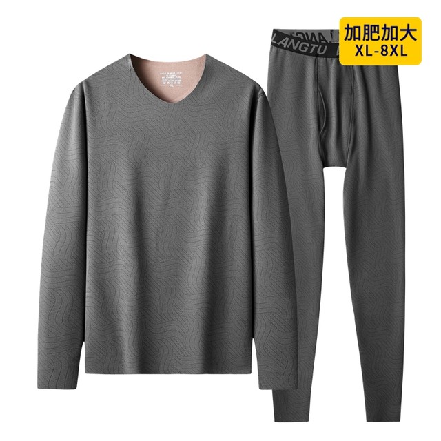 Men's plus size fat men's winter cold-proof thermal underwear set