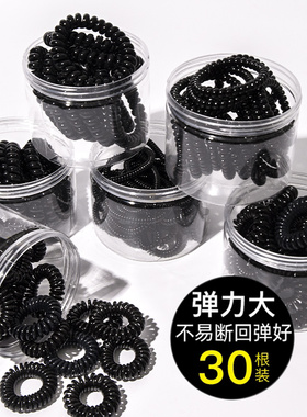 MONA同款黑色电话线发圈女韩国网红简约高弹力无痕扎头发发绳头饰