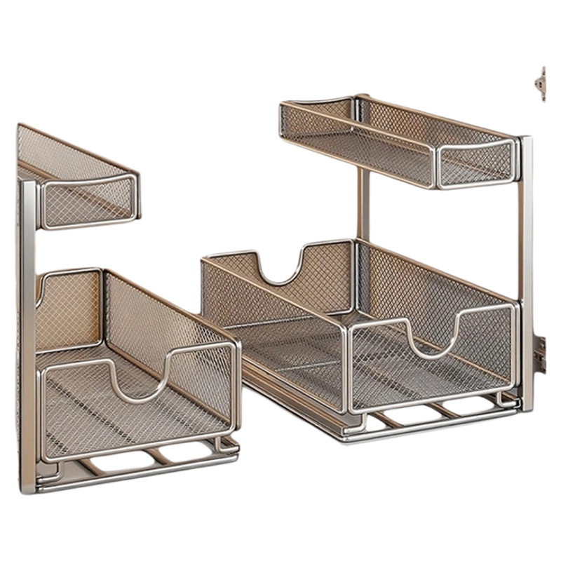 厨房下水槽抽拉式多层拉篮置物架多功能橱柜内分层收纳储物筐神器,淘宝优惠券,粉丝福利购,淘宝优惠卷