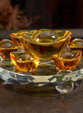 水晶元宝七星阵摆件 家居办公装饰品