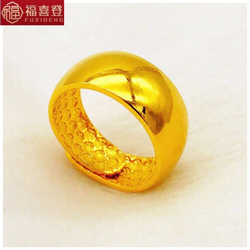 越南沙金男女士24k仿真假黄金戒指 福喜登戒指/指环