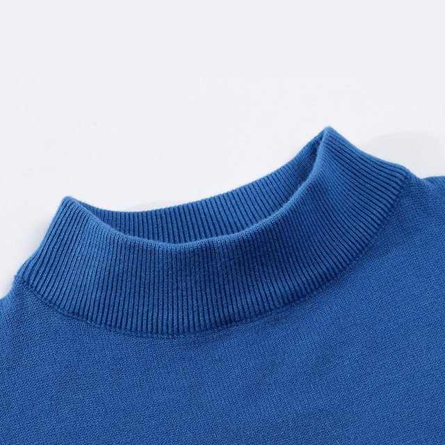 Half turtleneck cashmere sweater men's loose middle collar wool