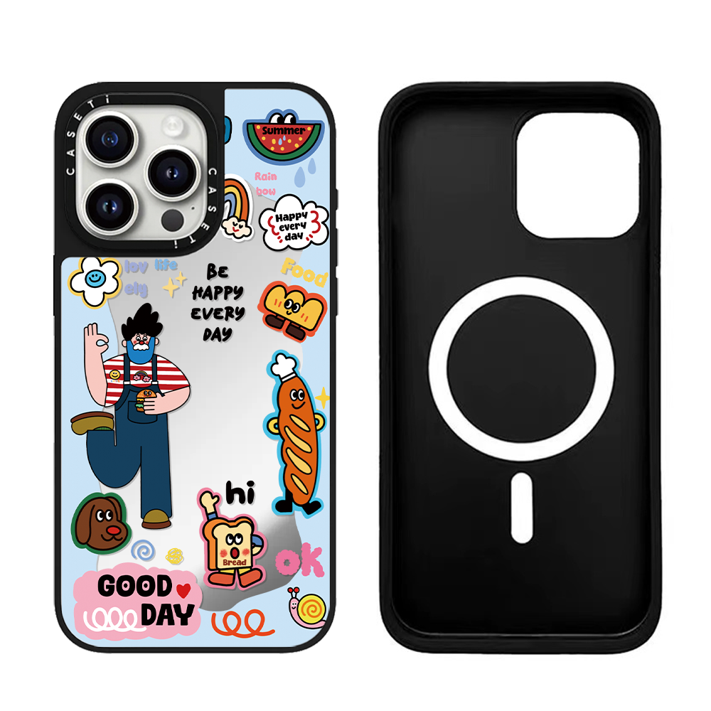 CASE联名多巴胺环绕女孩老头适用苹果16promax手机壳iphone17磁吸MagSafe镜面15pro日韩14卡通13艺术plus情侣 - 图3