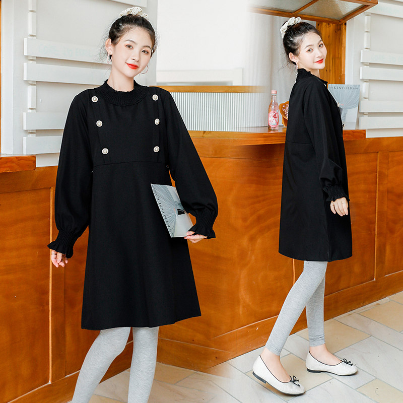 孕妇秋装遮肚不显怀时尚款连衣裙 枝荣连衣裙