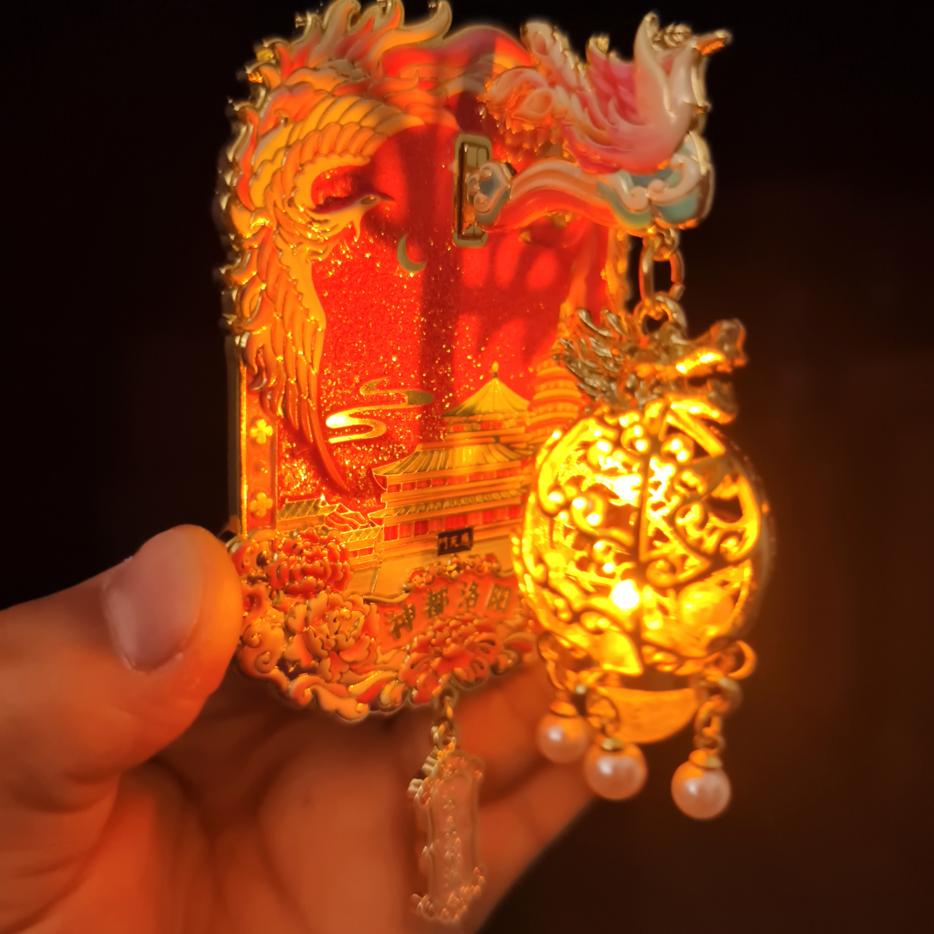 洛阳牡丹金属冰箱贴磁吸灯笼高颜值纪念品伴手礼物 - 图2